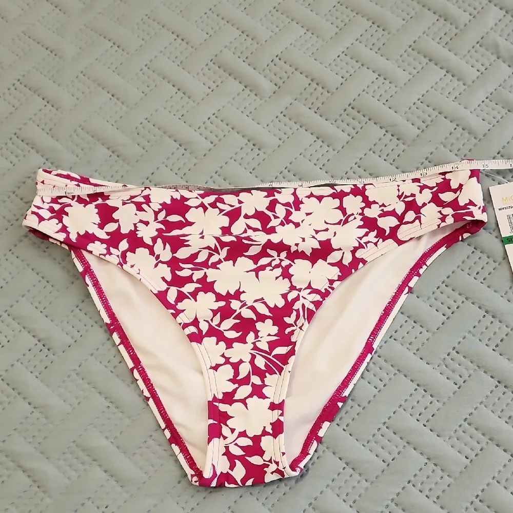 Michael Kors Bright Wild Berry Floral Bikini Bottom - Picture 5 of 6